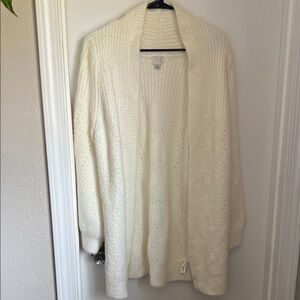 Women’s A New Day Fuzzy Long Puff Sleeve Cardigan Size M